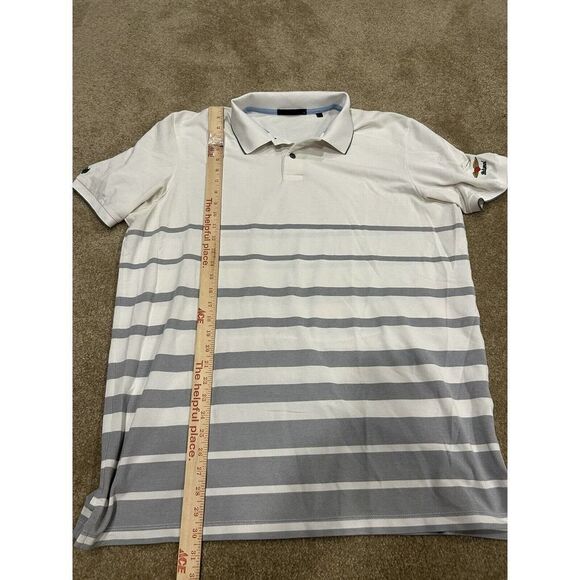 Greyson White/ Grey Stripes Baltusrol Performance Mens Golf Polo Size XLarge - Picture 3 of 7